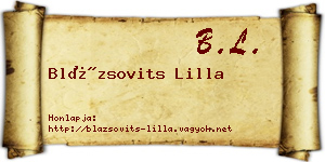Blázsovits Lilla névjegykártya